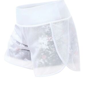 Women's Mesh 2 Layer White Athletic Shorts